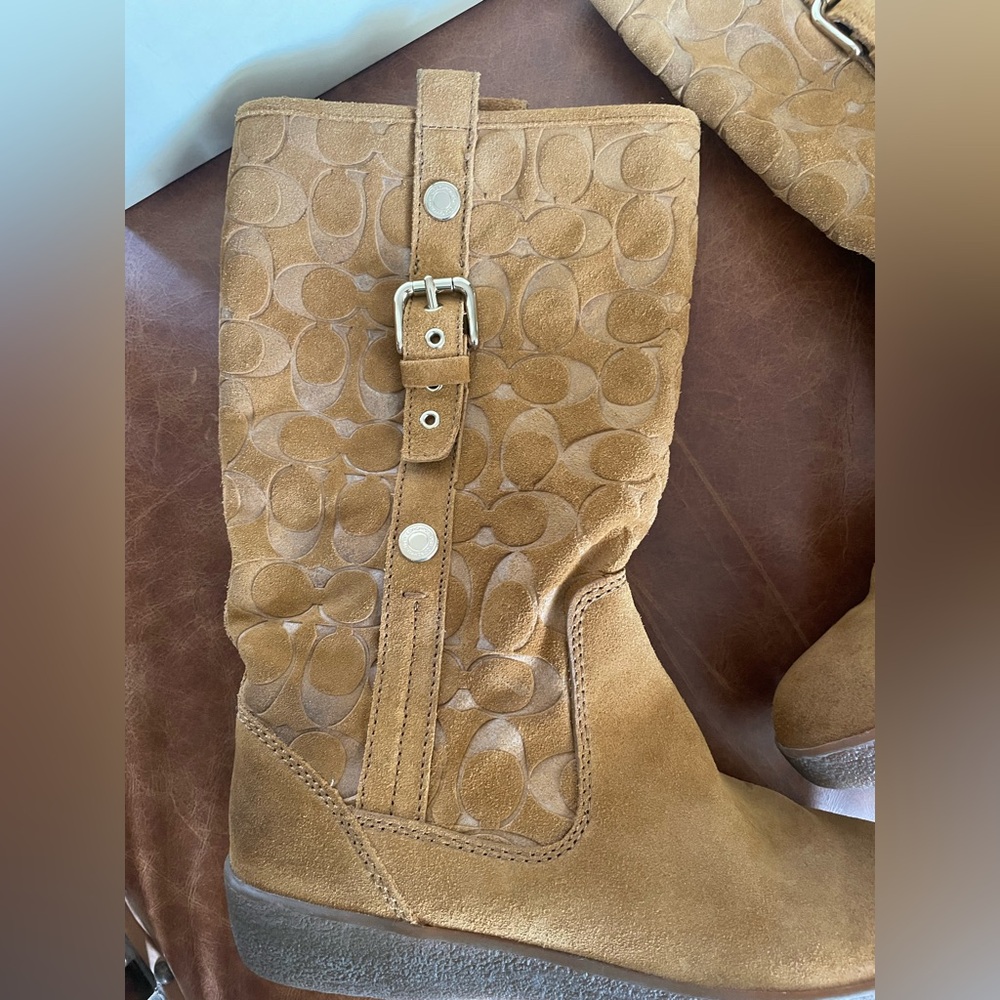 Coach Tan Leather Boots - Picture 2 of 8